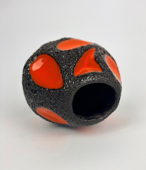 Image 1 of West Germany Roth 308 vase orange fatlava 