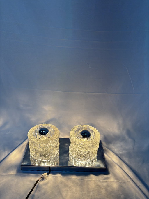 Applique murale vintage Peill & Putzler « Ice Glass » des années 1970