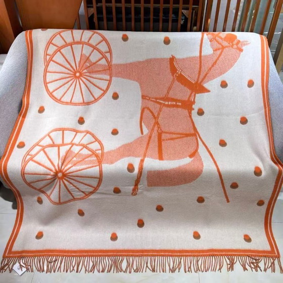 Image 1 of Hermès ‘Cheval Cabriolet’ sjaal, geïnspireerd op de wollen deken van Giampaolo Pani.