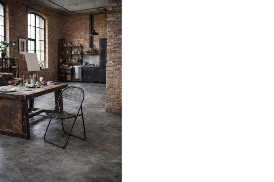 Image 1 of Vintage Swedish Mid-Century Modern Minimalist Black Metal Åland Chair by Niels Gammelgaard for IKEA, 1980s, Set of 5