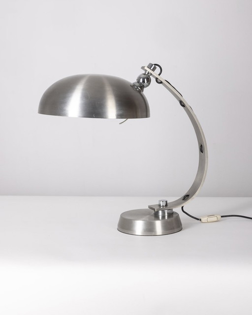 Lampe de table ministérielle 1970S en métal chromé Design italien