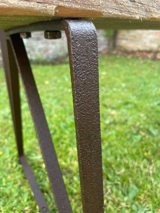 Banc vintage français avec dossier pour entrée ou jardin – Bancs de jardin, Wood, Iron (photo 9 of 19)