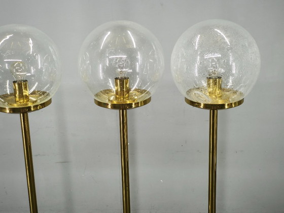 Set aus 4 Space Age Stehleuchten aus Messing und Blasenglas, Kamenický Šenov – Brass (photo 13 of 15)