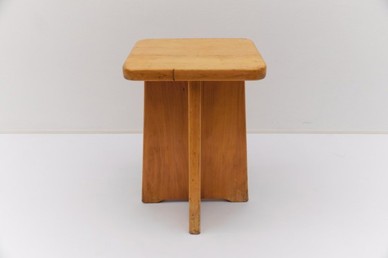 Image 1 of Conjunto de 6 taburetes de roble al estilo de Pierre Chapo, Francia, años 60