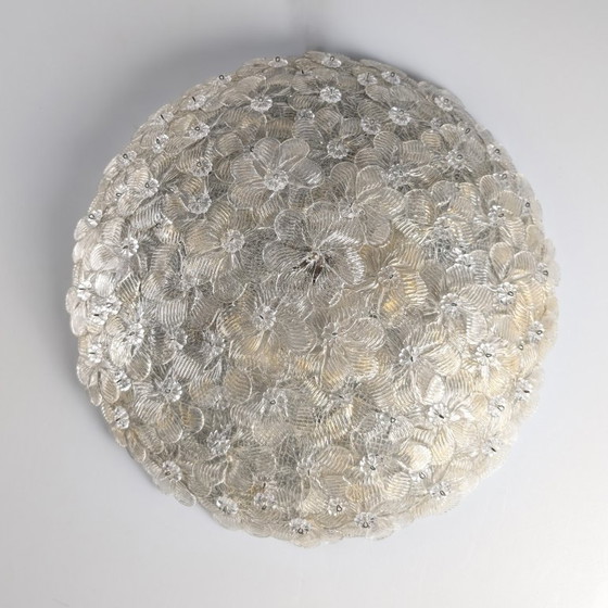 Barovier & Toso Murano Goldstaubglas Blumen Deckenleuchte, 1960er – Deckenleuchten (photo 7 of 10)