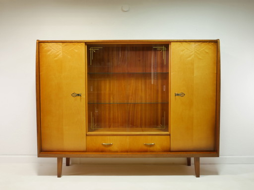 Credenza alta/mobile da soggiorno vintage, anni '60, Germania