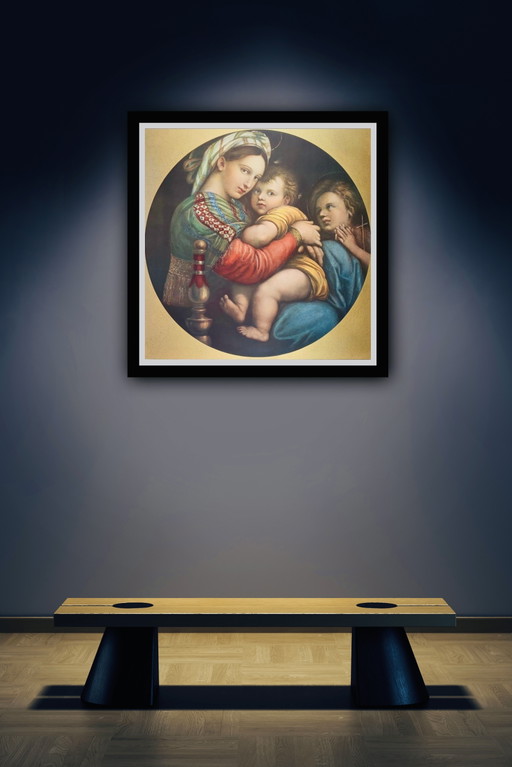 Raffael Van Urbino: “Madonna Della Sedia”. Raro ritratto antiquario in collotipia. 