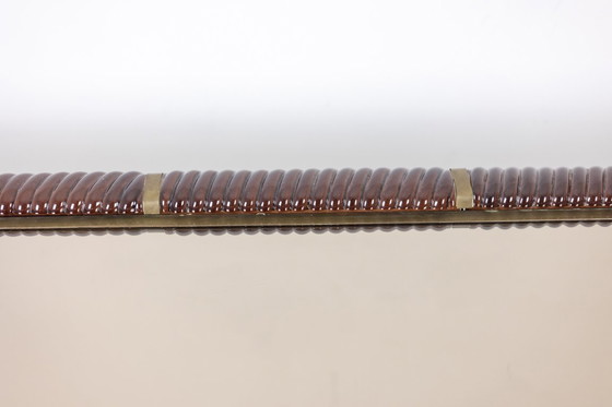 Image 1 of Tommaso Barbi. Keramische console met spiegelend blad. Italië, circa 1970