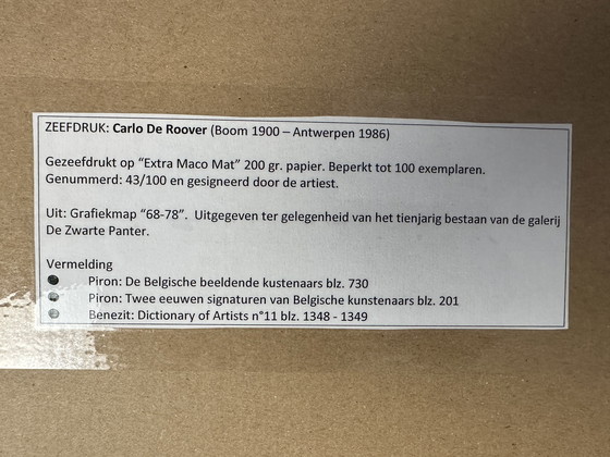 Image 1 of Genummerde zeefdruk - Carlo De Roover - Gesigneerd