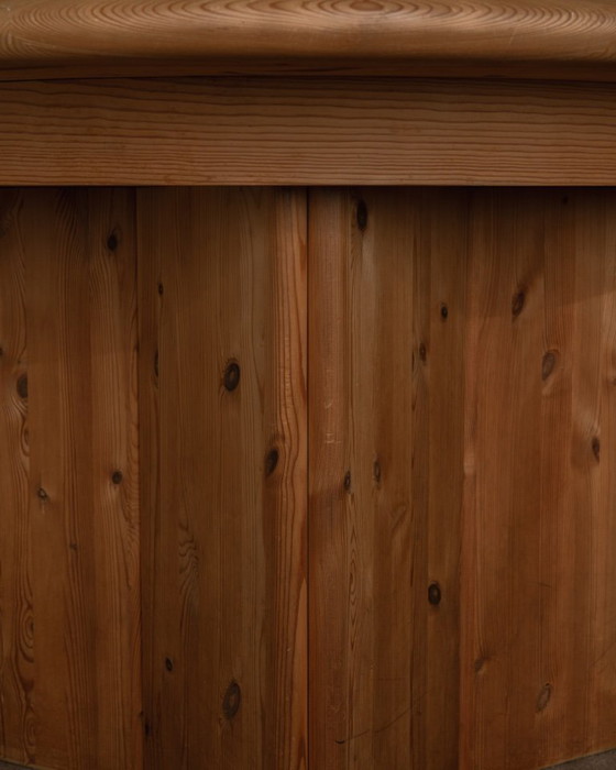 Image 1 of Vintage Danish Pine Round Extendable Dining Table Modul Møbler, Vinderup A/S 1980s