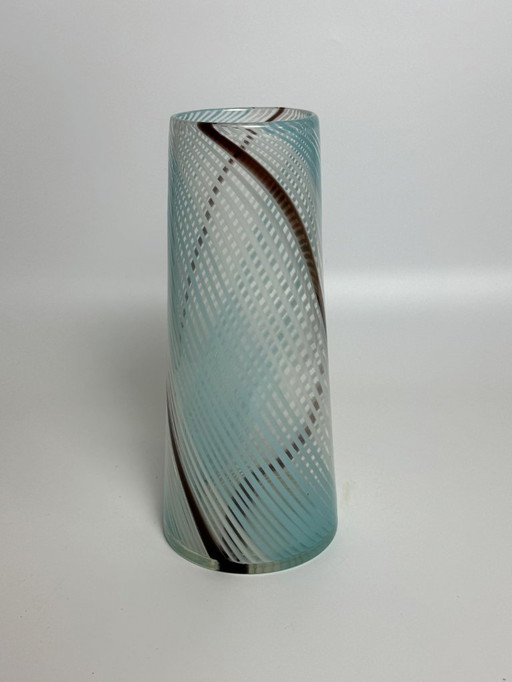 Murano Crystal Glass Italian Vase 'A Trina' Designed by Dino Martens for Aureliano Toso. Italy 1970s.