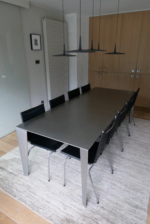 Originele Fabiaan Van Severen 'Fold & Profile' Eettafel – RVS Belgisch Design