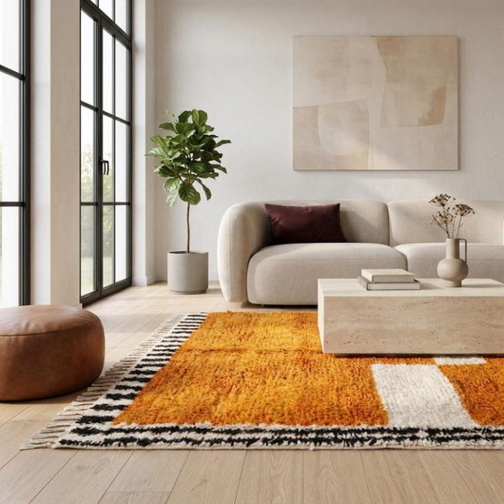 Tappeto arancione fatto a mano proveniente dai monti dell'Atlante, 250 cm x 150 cm – Tappeti, Wool (photo 6 of 7)