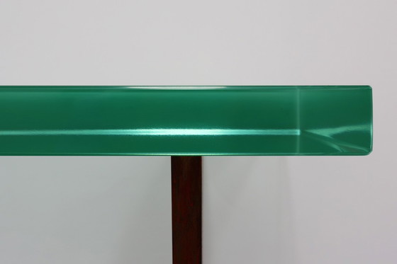 Image 1 of Sculpturale Franse Art Deco consoletafel met glazen blad, circa 1925