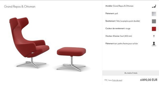 Image 1 of Sillón Vitra Grand Repos con otomana