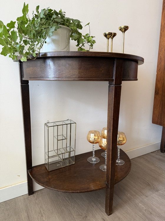 Halfronde Console Tafel Vintage – Wood (photo 7 of 7)