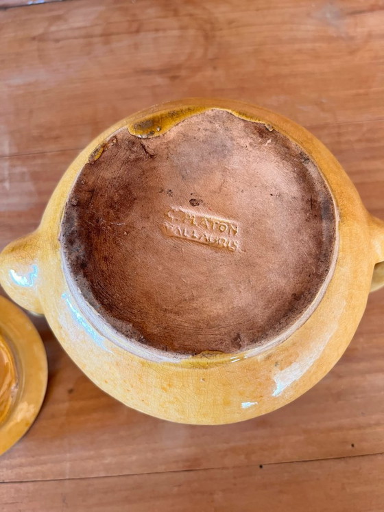 Image 1 of Service à café ocre signé G. Platon Vallauris