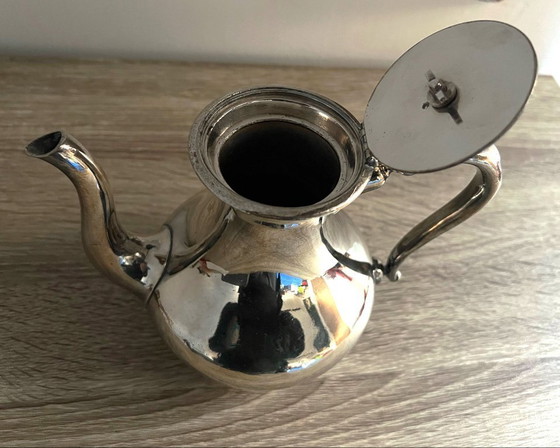 Image 1 of Elkington & Co Birmingham 20e-eeuwse verzilverde koffie-/theepot, voorzien van keurmerk.