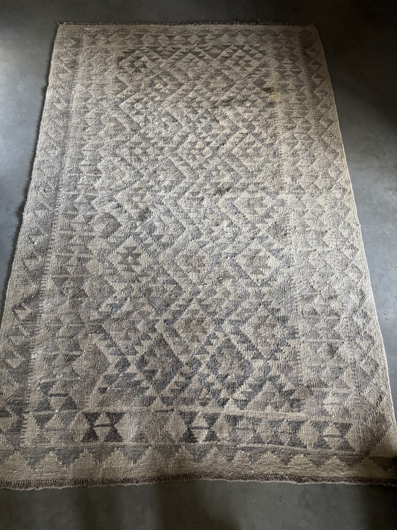 Image 1 of Kilim annodato a mano, tonalità della terra berbere, senza tempo