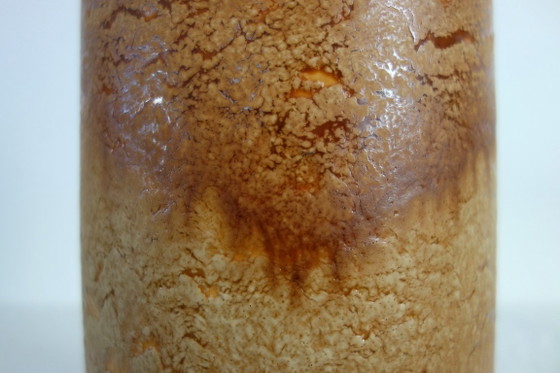 Grand vase de sol West Germany décor fat lava années 60, Céramique, Marron, Vintage (photo 7 sur 11)