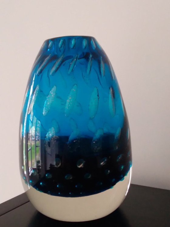 Image 1 of Glasvase mit Aventurin-Effekt in Blasen