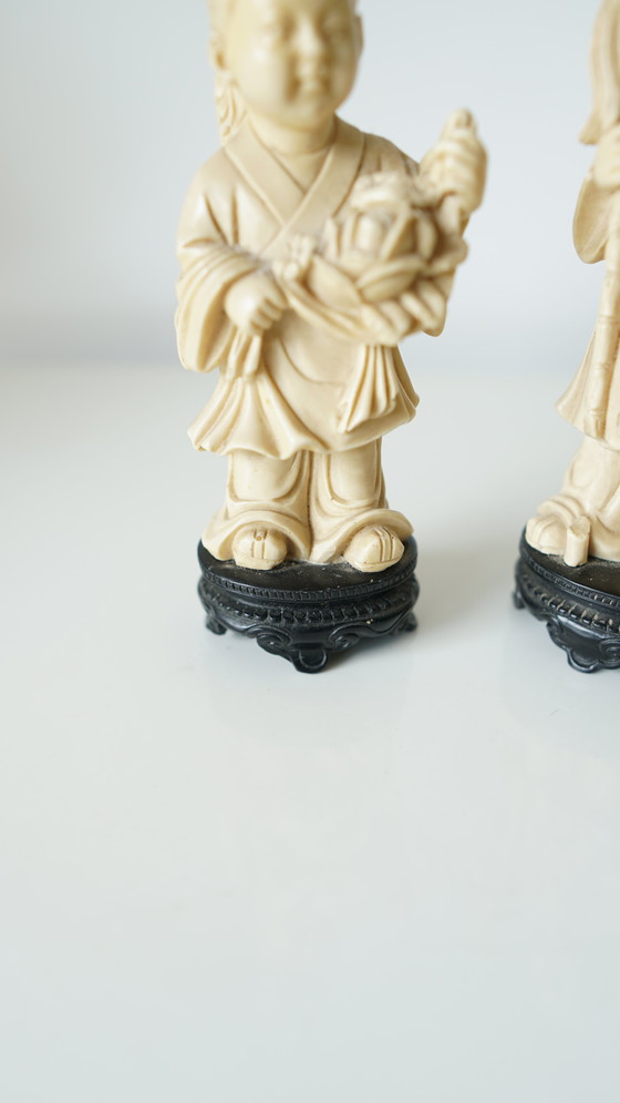 Image 1 of Lot de 2 statuettes chinoises - Art d'Asie - XXème