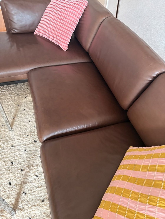 Image 1 of Brühl Roro Medium 3-Seater Leather Pearl Dark-Brown