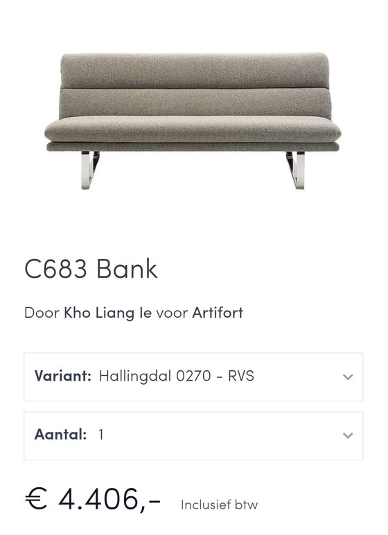 Divano Artifort Design C683 di Kho Liang Ie – Divani, Metal, Textile (photo 6 of 9)