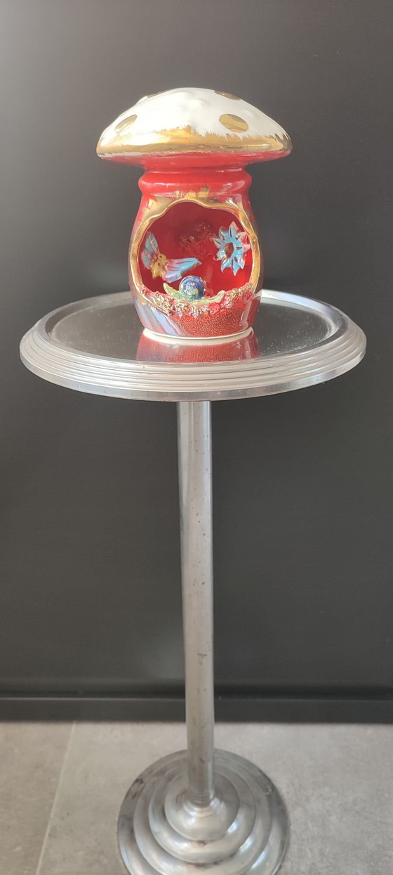 Vallauris enamelled ceramic mushroom lamp, 60s/70s. – Table lamps (photo 7 of 13)