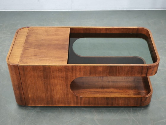 Carrello bar modernista italiano in legno e vetro fumé degli anni '70 – Carrelli bar, Wood (photo 3 of 12)