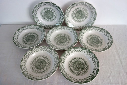 7 platos hondos de loza Fine Ware