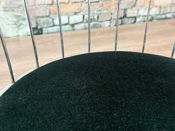 Vintage Wire Chair Set of 4 – Chrome/Black | Space Age – Dining chairs, Textile (photo 11 of 17)