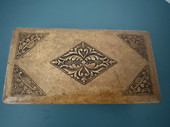 Image 1 of Vintage Florentijns hout met leder sieradendoosje