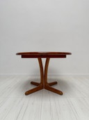 1970s Vintage Danish Round Teak Extendable Dining Table by Langeskov Møbelfabrik