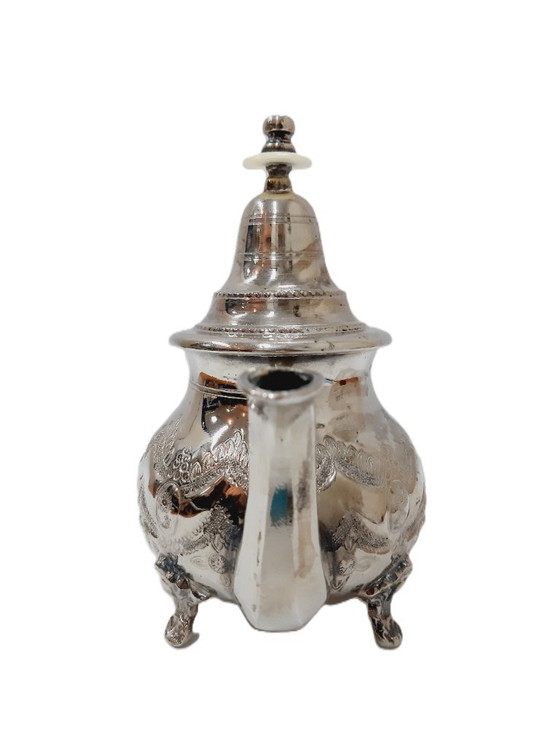 Image 1 of Vintage Moroccan silver-plated teapot/coffee pot 19 cm