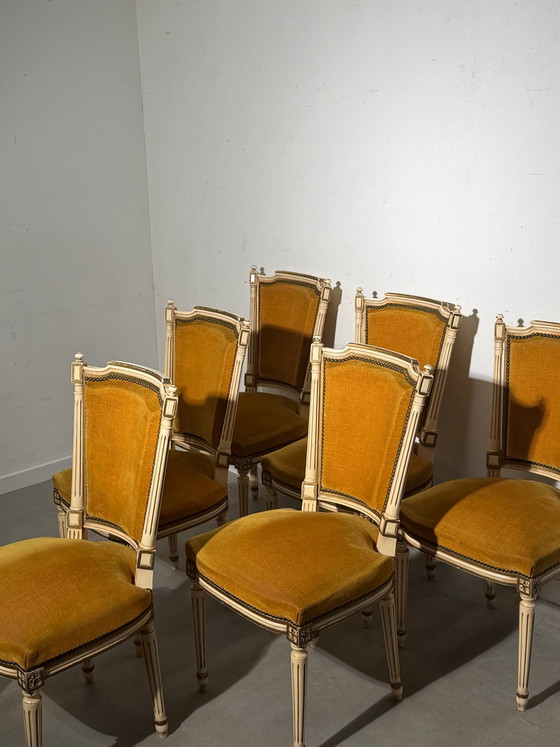 Ensemble de 6 chaises de salle à manger de style Louis XVI par JP Ehalt – Chaises vintage rembourrées (photo 4 of 4)