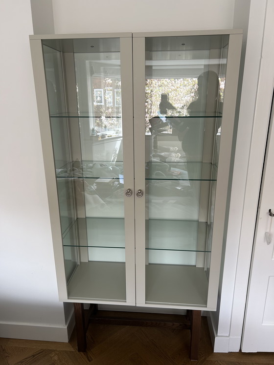 Image 1 of IKEA Stockholm display cabinet - grey with oak