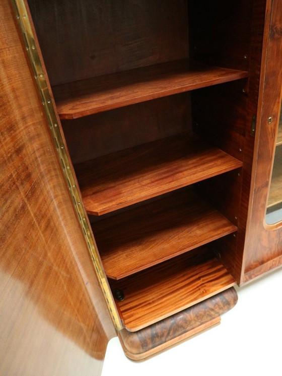 Image 1 of Large vintage Art Deco walnut cabinet made in the 1930s