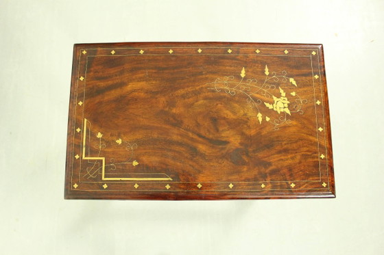 Tables gigognes en palissandre italien avec incrustations de cuivre – Tables d'appoint, Wood, Copper (photo 11 of 11)