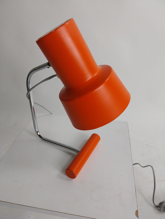 Image 1 of 1 x set oranje tafellampen Door Josef Hurka voor Napako 1970's  Tsjechoslowakije 