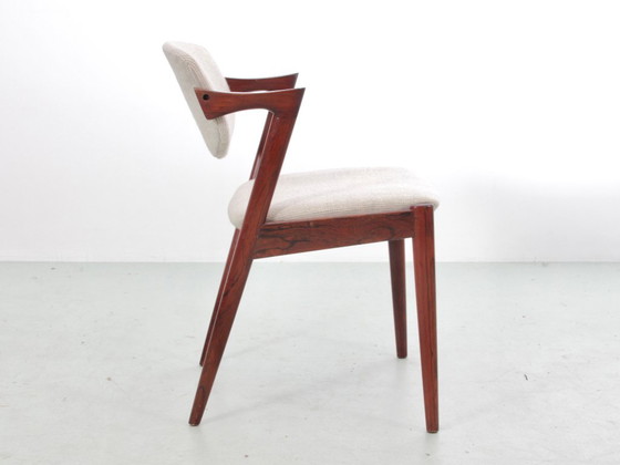 Set van 6 Scandinavische stoelen in Rio palissanderhout, model 42 – Eetkamerstoelen, Wood (photo 4 of 11)