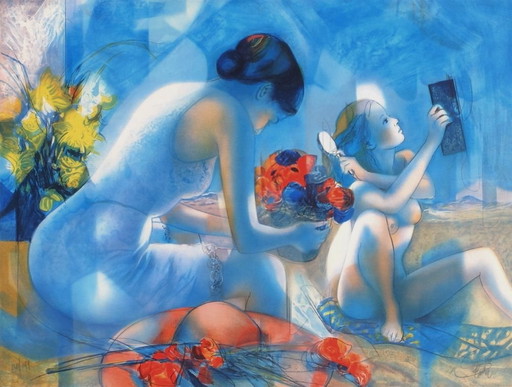 Jean-Baptiste VALADIÉ Bluish Breeze Litografia firmata 1990