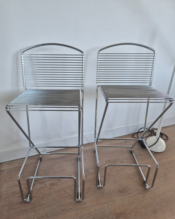 Image 1 of Set di 2 sgabelli da bar Till Behrens, anni '80, postmoderno