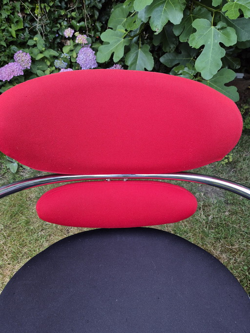 4x Effezeta chairs in red and black
