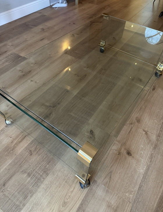 Image 1 of Vintage glass coffee table