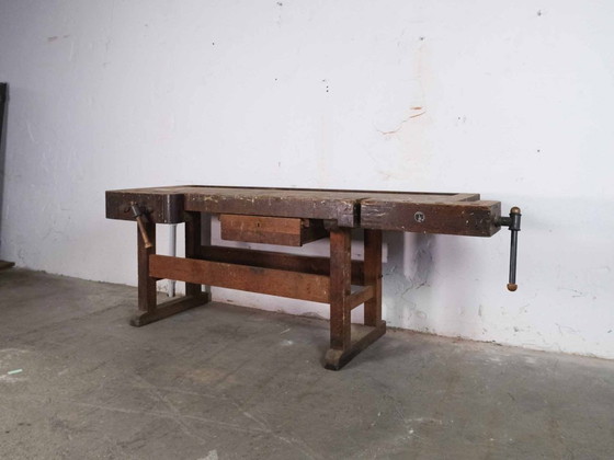 Image 1 of Vintage industriële werkbank, ladekast, dressoir