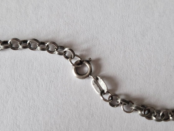 Image 1 of Disney - Large silver Mickey Mouse pendant with long chain