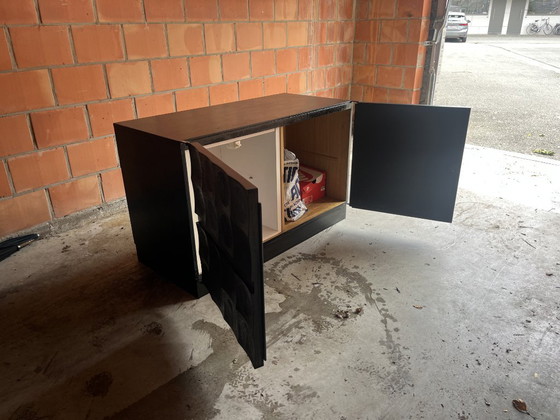 2x Brutalist Cabinet in Black Stained Oak by J. Batenburg for Mi Belgium circa 1969 – Jean Batenburg (photo 7 of 7)