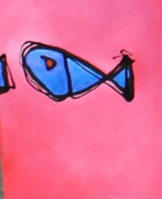 Image 1 of Paul Megens Painting from 2007 'Mrs. and Mr. Jesus'