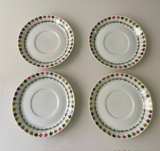 Image 1 of 4 tazze e piattini Rosenthal d'epoca | Design Hans-Theo Baumann & Emilio Pucci
